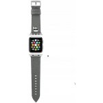 Karl Lagerfeld Apple Watch 4/5/6/7/SE 44/45mm stříbrný řemínek Saffiano Karl Heads KLAWLOKHG – Zboží Mobilmania
