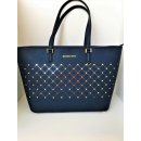 Michael Kors Large Jet set Carryall leather Shoulder Tote navy