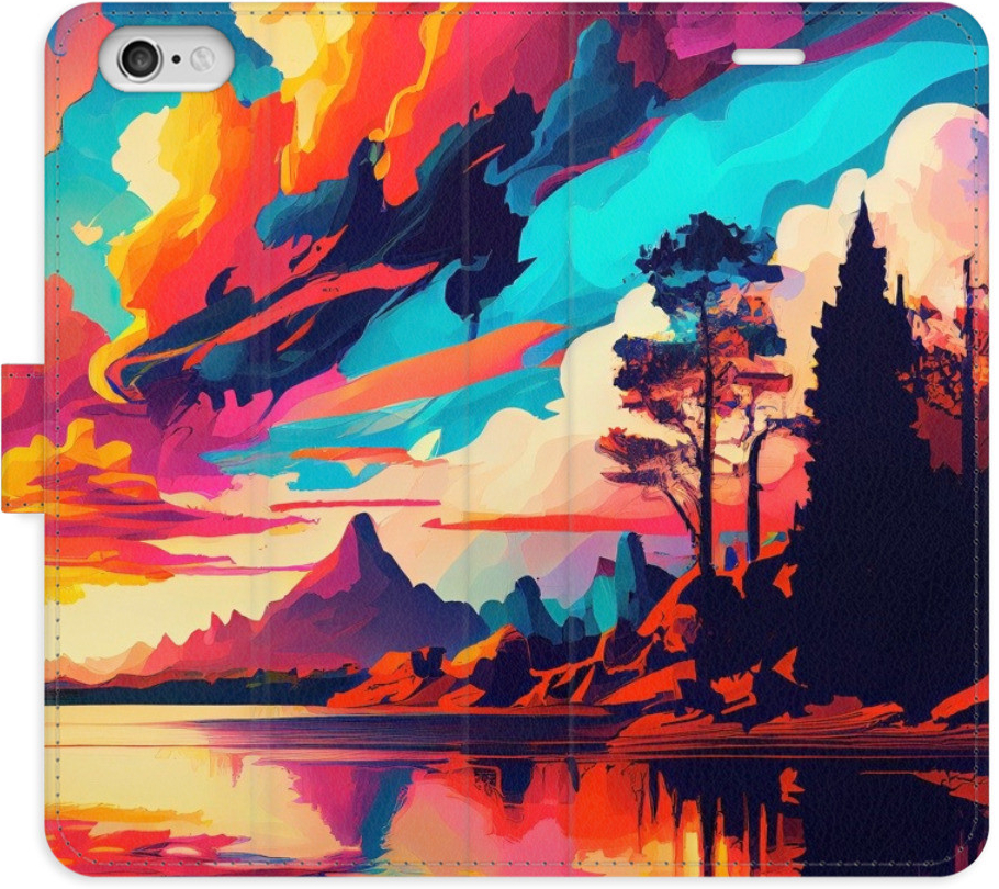 Pouzdro iSaprio Flip s kapsičkami na karty - Colorful Mountains 02 Apple iPhone 6 / 6S