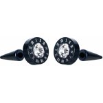 Šperky eshop fake taper z oceli kulatý zirkon motiv římských číslic černý SP26.14 – Zboží Mobilmania