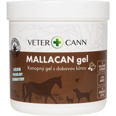 Mallacan gel s konopím a dubem na chronické podlomy koní 250 ml