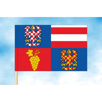 LIBEA, s.r.o. Vlajka Jihomoravského kraje Rozměr: 20×30 cm, Uchycení: Návlek na žerď – Hledejceny.cz