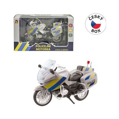 MaDe Motorka policejní kovová 18 cm stříbrná – Zboží Mobilmania