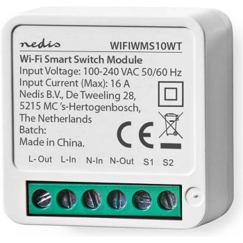 Smart spínač osvětlení NEDIS WIFIWMS10WT 1-kanálový WiFi Tuya