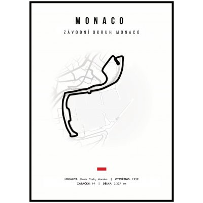Jen tak z lásky Plakát Závodní okruhy Rozměr plakátu: 40 x 50 cm, Závodní okruh: Monaco, Barevná varianta: Bílá – Zboží Dáma