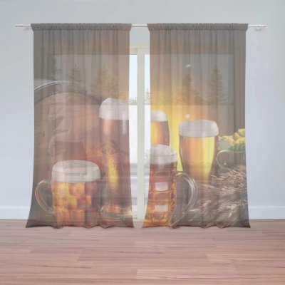 Záclony Krýgly s pivem: 2 ks - 150x250 cm - Sablio – Hledejceny.cz