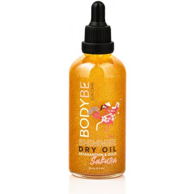 BODYBE ASTAXANTHIN DRY GOLDEN BODY OIL - Suchý zlatý tělový olej – Sakura - 100ml – Zboží Dáma