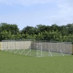 vidaXL Venkovní psí kotec stříbrný 600 x 1400 x 200 cm – Zboží Dáma