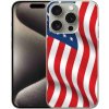 Pouzdro a kryt na mobilní telefon Apple mmCase Gelové iPhone 15 Pro - USA vlajka