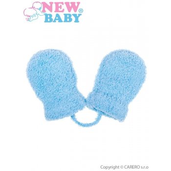 New Baby Dětské zimní rukavičky se šňůrkou modré