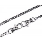 Řetízek plochý na kabelku s karabinou 120cm nikl černý – Hledejceny.cz