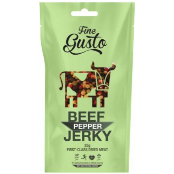 Fine Gusto Sušené maso hovězí Jerky Pepř 25 g