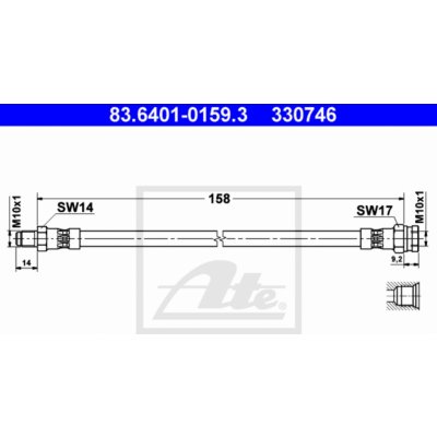 Brzdová hadice ATE 83.6401-0159.3 (83640101593)