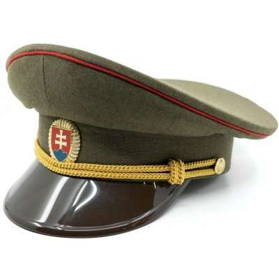 Armáda Slovenská Brigadýrka důstojnická SK zlatý odznak, kšilt plast, červená linka ZELENÁ Velikost: 53 – Zbozi.Blesk.cz