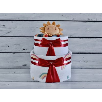 dortNEdort Dvoupatrový plenkový dort Iduhový Miminko se narodilo a jsou mu 3 měsíce Barva dortu NEdortu: Vínová stuha pro holčičku – Hledejceny.cz