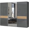 Šatní skříň Alpi Home ONYX PK281 OG/ON antracit lesk/ořech pacific lesk 272 cm