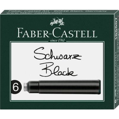 Faber-Castell 0025/1855070 Inkoustové bombičky krátké 6 ks černá – Zboží Živě