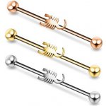 Piercingate industrial piercing škorpión PIN00068 Růžové zlato – Zboží Mobilmania