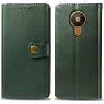 VSECHNONAMOBIL 22211 LEATHER BUCKLE Peněženkový obal Nokia 5.3 zelený – Zboží Živě