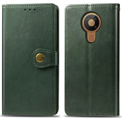 VSECHNONAMOBIL 22211 LEATHER BUCKLE Peněženkový obal Nokia 5.3 zelený – Zboží Živě