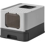 Feandrea Kočičí toaleta s výsuvným zásobníkem 42,5 x 54,3 x 37,8 cm – Zboží Dáma