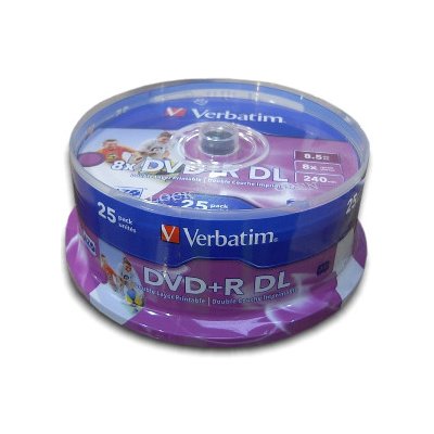 Verbatim DVD+R 8,5GB 8x, Double Layer, AZO, printable, spindle, 25ks (43667) – Hledejceny.cz