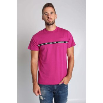 Tommy Jeans pánské fuchsiové tričko BrandedL VT1