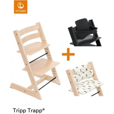 Stokke Zvýhodněný set Tripp Trapp Natural + Polstrování Disney Celebration + Baby set Black – Hledejceny.cz