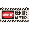 Obraz Postershop Závěsná cedule - Warning! Genius at Work 10x20 cm