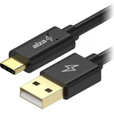 AlzaPower APW-CBTC2201B Core Charge USB-A to USB-C 2.0, 0,1m, černý