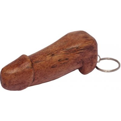 Přívěsek na klíče dřevo penis