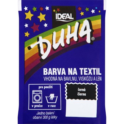 Ideal Duha černá barva na textil na bavlnu viskozu a len na 300 g látky 15 g – Zbozi.Blesk.cz