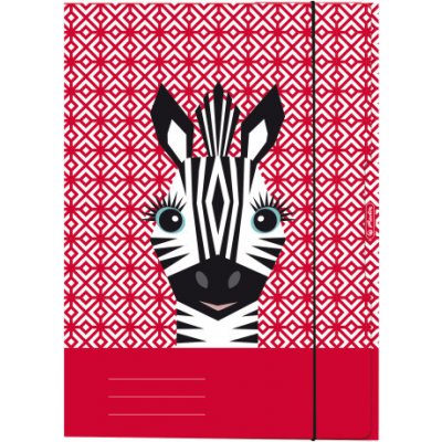 Desky s gumou A4, 3 chlopně - Cute animals - Zebra – Zboží Živě