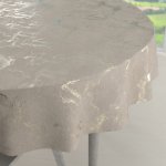 Biante Velký sametový kulatý ubrus Isabela IBL-018 Zlatý/kouřový mramor na pudrově béžovém Ø 160 cm – Hledejceny.cz