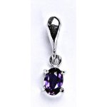 Čištín Stříbrný přívěsek se syntetickým zirkonem ametyst 6x4 mm, P 1247/22 – Hledejceny.cz