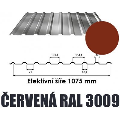BP2 Trapézový plech T18 0,5 mm x 4,5 m červená – Sleviste.cz