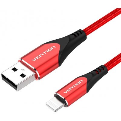 Vention LABRH Lightning MFi to USB 2.0 Braided (C89), 2m, červený – Zbozi.Blesk.cz