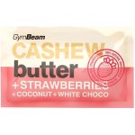 GymBeam Kešu máslo s kokosem bílou čokoládou a jahodami 30 g – Zbozi.Blesk.cz