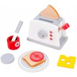 Leaf Toys Tender Breakfast toaster set dřevěný topinkovač s avokádem chleby vajíčko a nádobí – Sleviste.cz