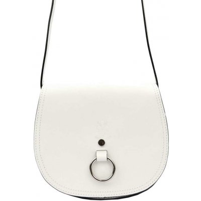 Bílá kožená kabelka Florence 38 přes rameno s regulovatelným popruhem – Zboží Mobilmania