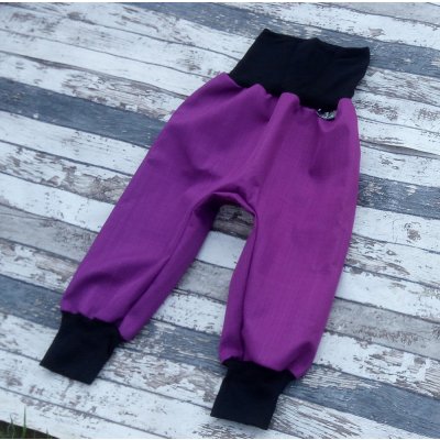 Yháček Softshellové kalhoty podzim fialová