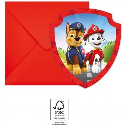 Procos Procos Pozvánky s obálkami - Paw Patrol 6 ks – Zboží Mobilmania
