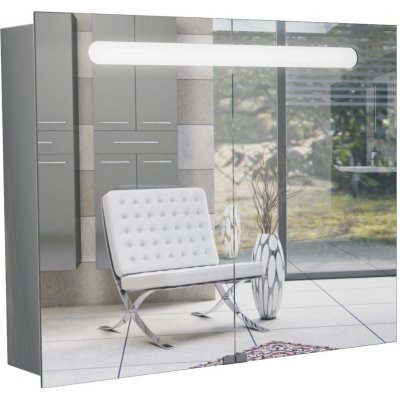 INTEDOOR zrcadlová skříňka s integrovaným LED osvětlením TONIC H ZS 100 50 Dub Arizona šedý – Hledejceny.cz