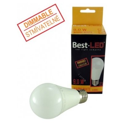 BEST LED žárovka E27, 240V 9W, WW TEPLÁ STMÍVATELNÁ – Zbozi.Blesk.cz