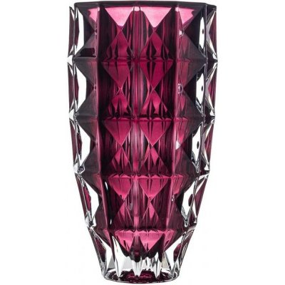 CRYSTALITE BOHEMIA KŘISTÁLOVÁ VÁZA BOHEMIA DIAMOND BURGUNDE 280 MM – Hledejceny.cz