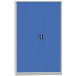 Kovona Víceúčelová kovová skříň, 4 police, 1950 x 1200 x 500 mm, modré dveře – Zboží Dáma