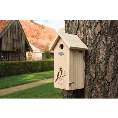 Esschert Design Budka Best for Birds se sýkorkou koňadrou 17 x 14 x 30 cm přírodní – Zboží Mobilmania