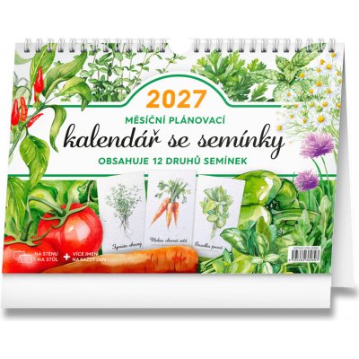 Měsíční plánovací se semínky 30 x 21 cm 2027 – Hledejceny.cz