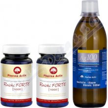 Pharma Activ Reishi Forte1000 90 kapslí 1+1 + Ag100 10ppm 500 ml