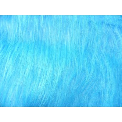 Umělá kožešina metráž, tyrkysově modrá, vlas 90 mm, š. 148cm – Zboží Mobilmania